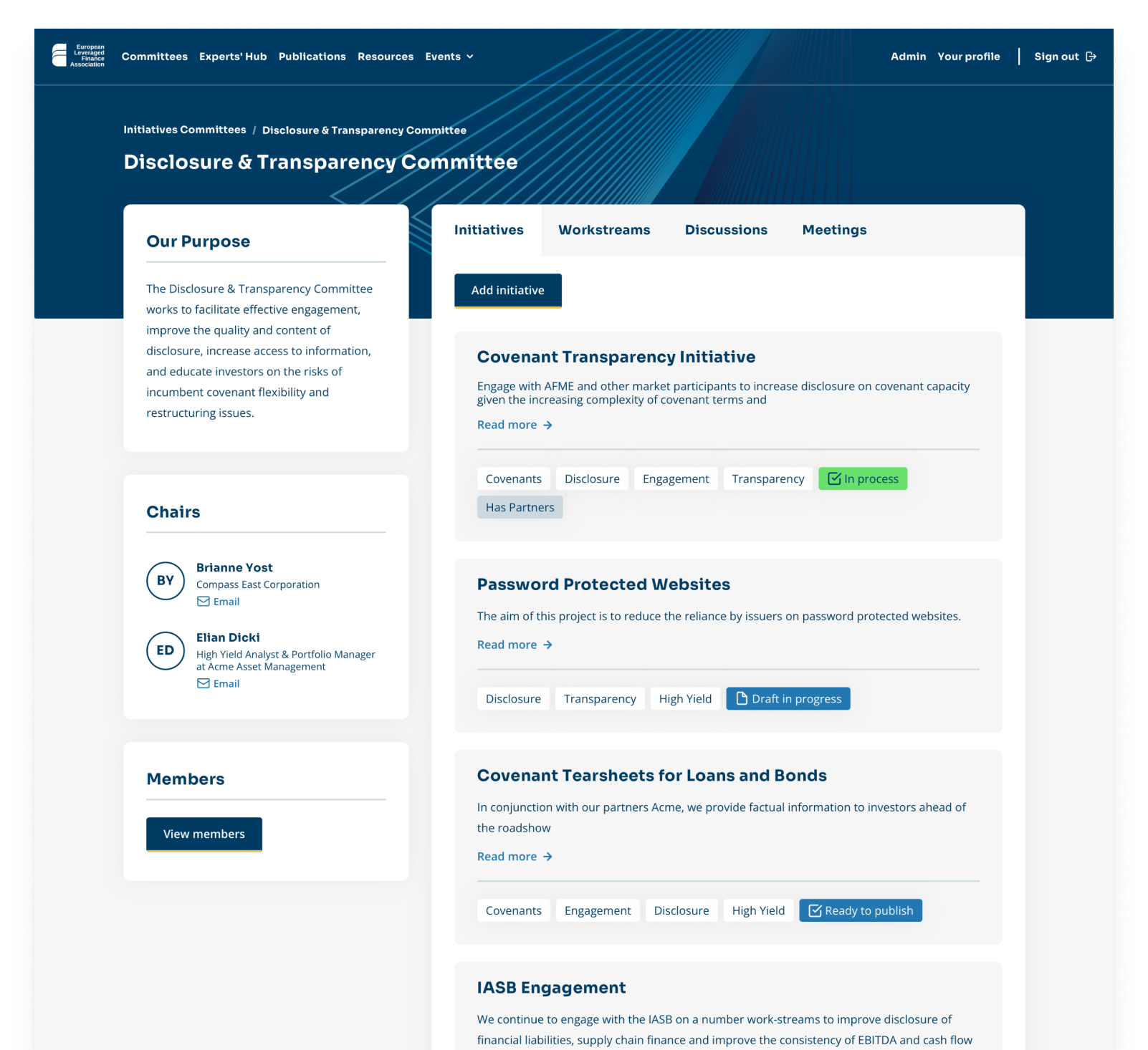 Landing page for the fintech product