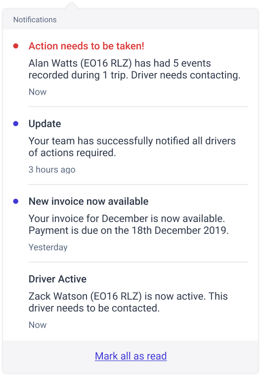 Notification list design