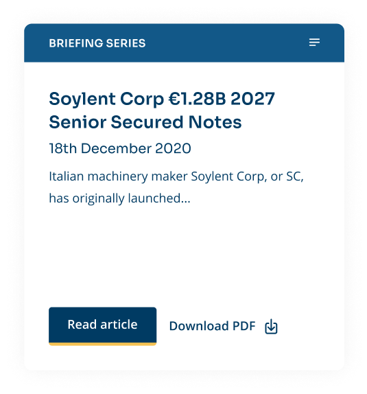 Card of content from a financial briefing series