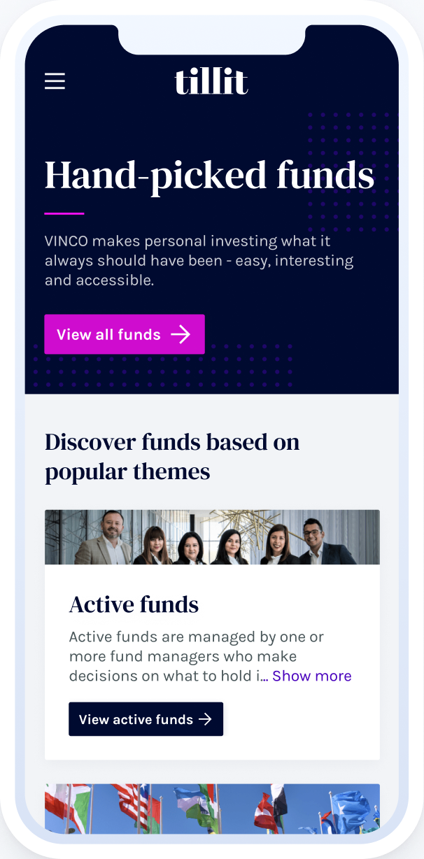 Tilit app landing screen