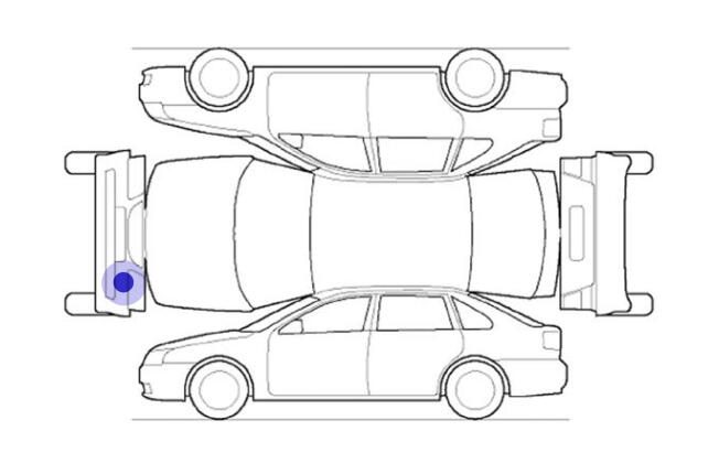 Design of car showing where the monitoring box is located on car
