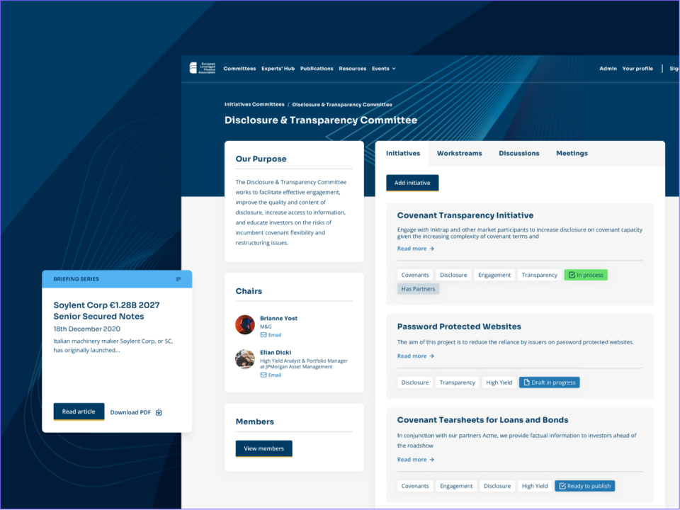 Fintech digital product design and development for the ELFA association members platform preview image