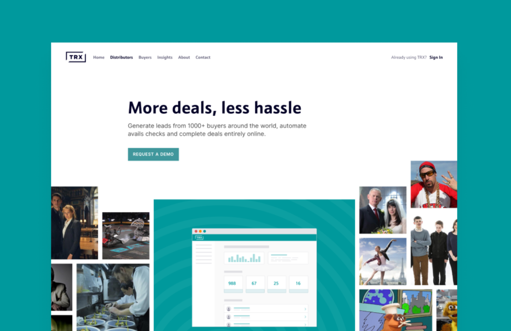 Landing page design example