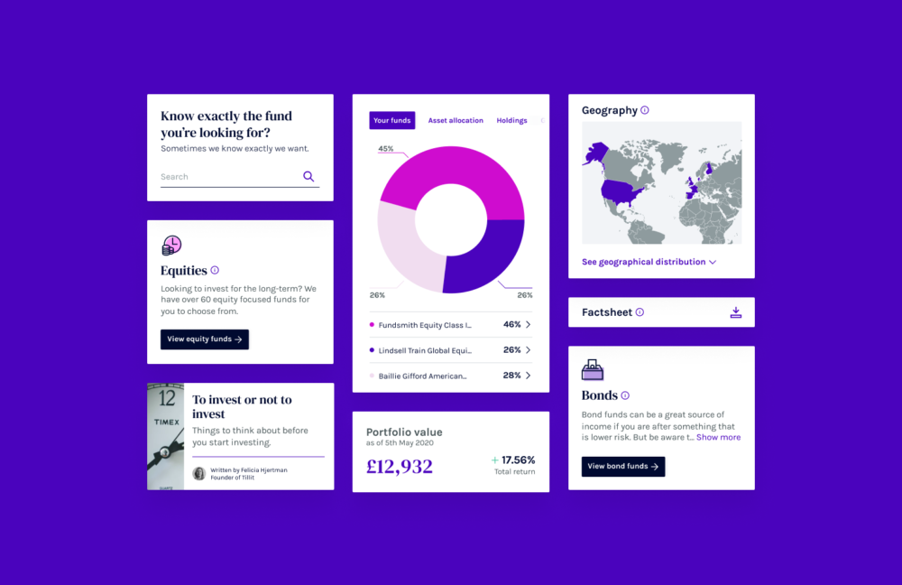 Digital design elements for a dashboard