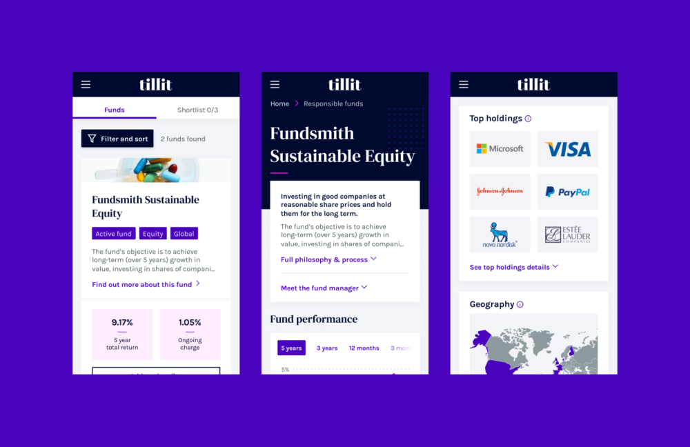 Fund description design for the fintech app
