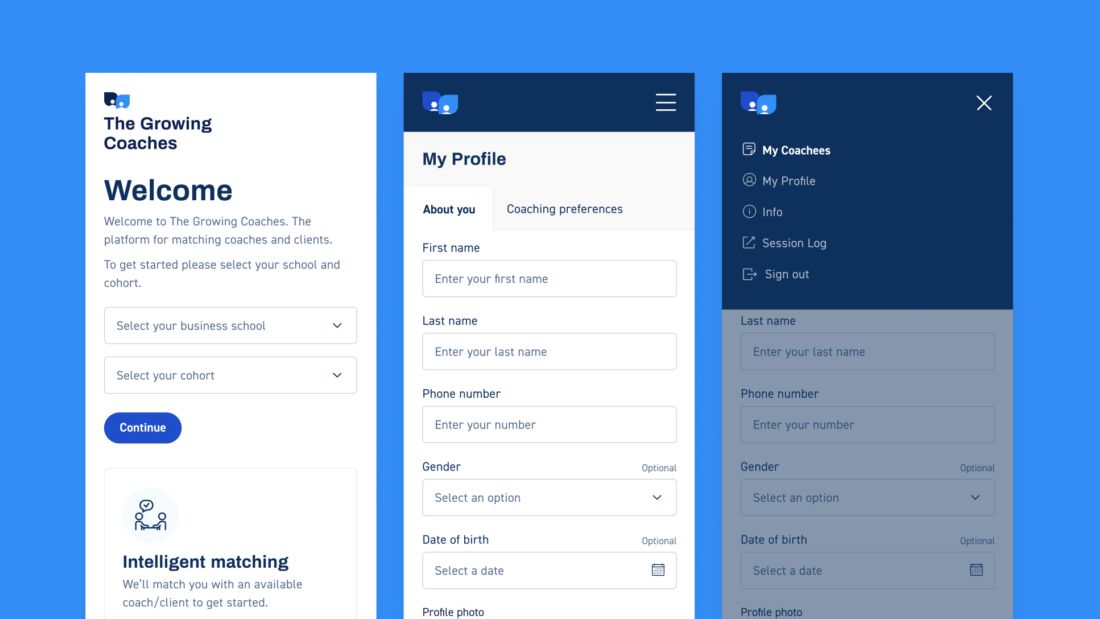 Mobile designs for the EdTech platform