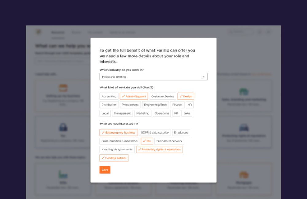 Digital form for law tech product