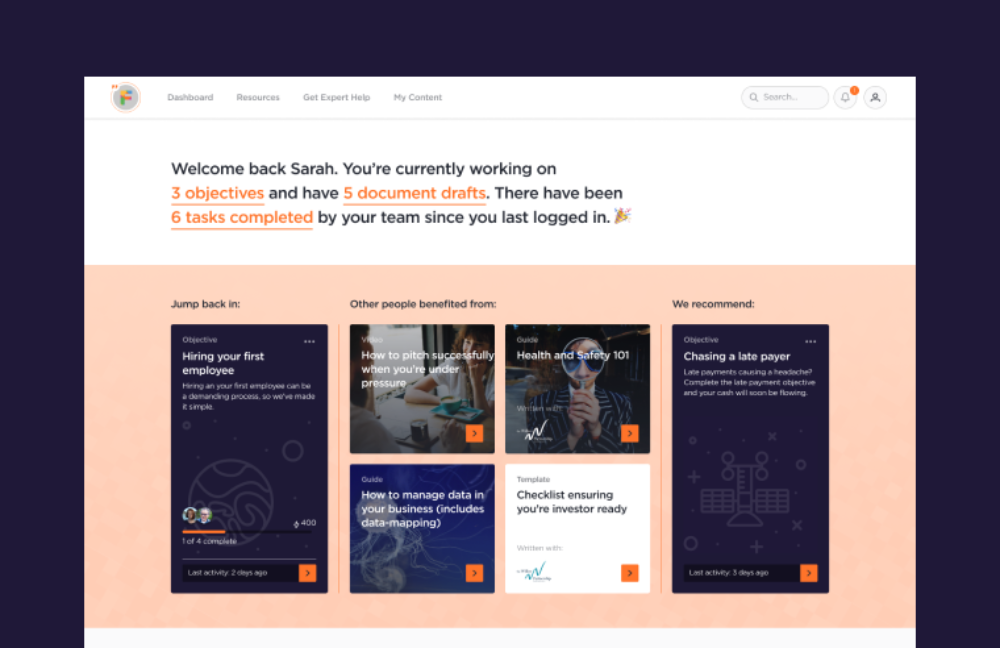 Digital dashboard with dark colour gradient