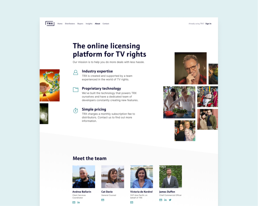 Homepage design for the digital platform